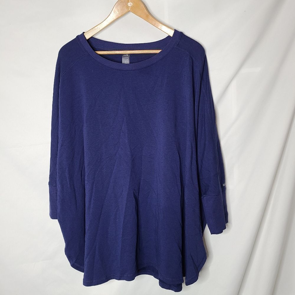 Zuda Navy Blue Oversized Sweater Poncho Style Top‎ sz L